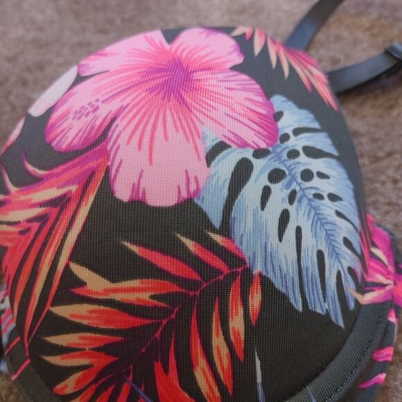 Victorias Secret Pink Size 32B Wear Everywhere Push Up Floral Beachy Hawaii Vaca - Picture 10 of 10